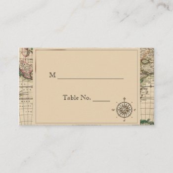 Antique Old World Map Wedding Place Cards by NoteableExpressions at Zazzle
