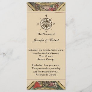 Antique Old World Map Wedding Program