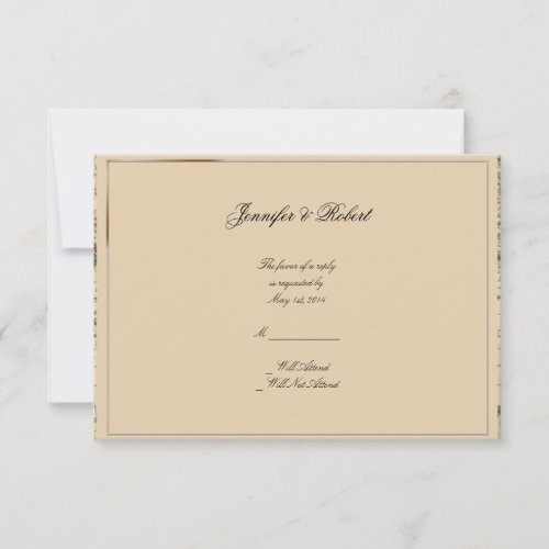 Antique Old World Map Wedding Response Card