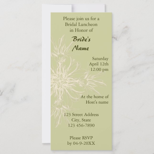 Antique Olive Floral Bridal Luncheon (Front)