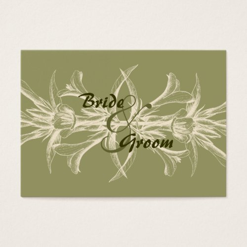 Antique Olive Floral Save the Date Business Card Template