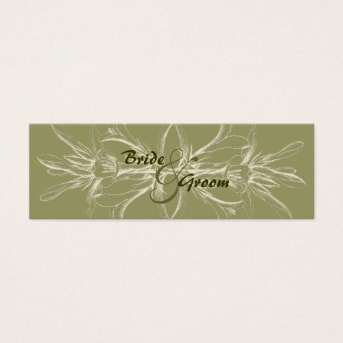 Antique Olive Floral Save the Date Business Card
