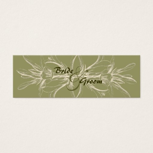 Customizable Antique Olive Floral Save the Date Business Card