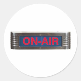 Antique On-Air Sign or On-The-Air Broadcasting Classic Round Sticker
