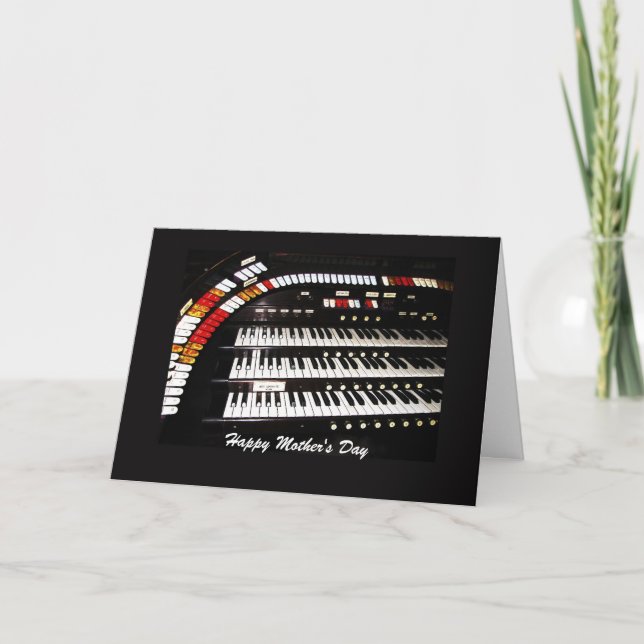 Antique Organ Keyboard Happy Mother's Day Greeting Card (Front)