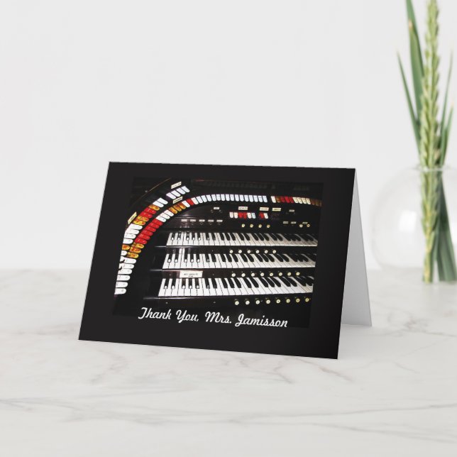 Antique Organ Teacher Appreciation  Thank You Card (Front)