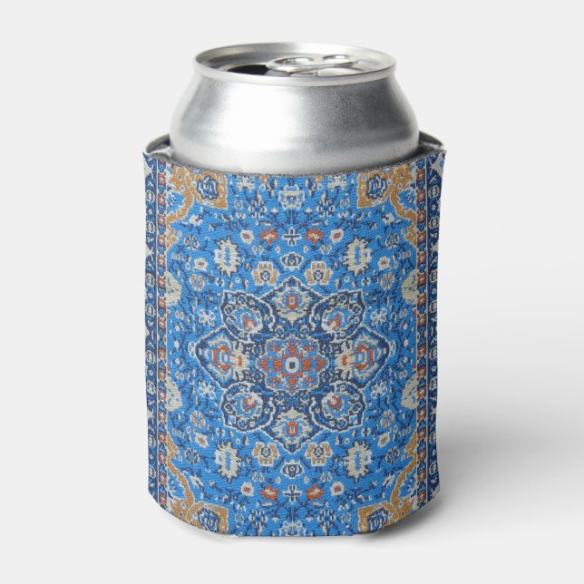 Antique Oriental Blue Turkish Persian Carpet Rug Can Cooler (Can Front)