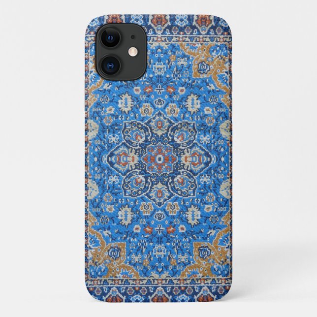 Antique Oriental Blue Turkish Persian Carpet Rug Case-Mate iPhone Case (Back)