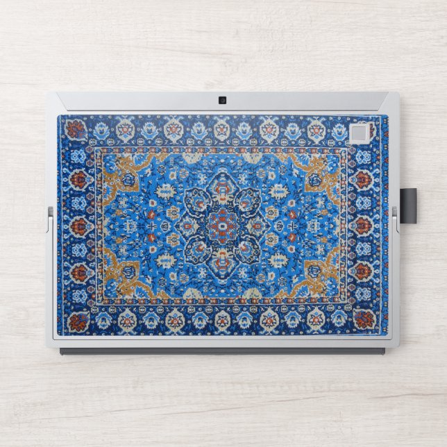 Antique Oriental Blue Turkish Persian Carpet Rug HP Laptop Skin (Front)