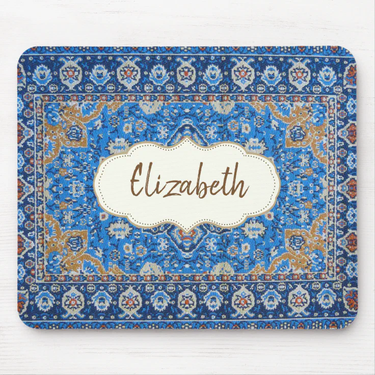 Antique Oriental Blue Turkish Persian Carpet Rug Mouse Pad Zazzle