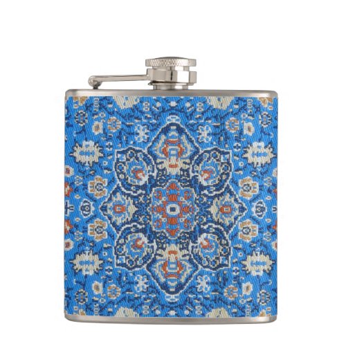 Antique Oriental BlueTurkish Persian Carpet Rug Flask