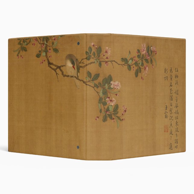 Antique Oriental Chinese Bird And Flowers repro 3 Ring Binder (Background)