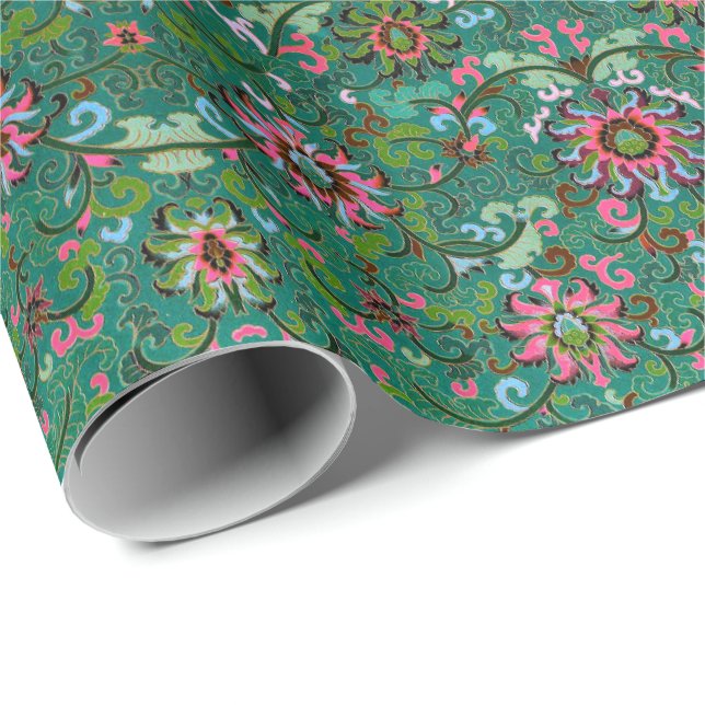 Antique oriental floral wrapping paper (Roll Corner)
