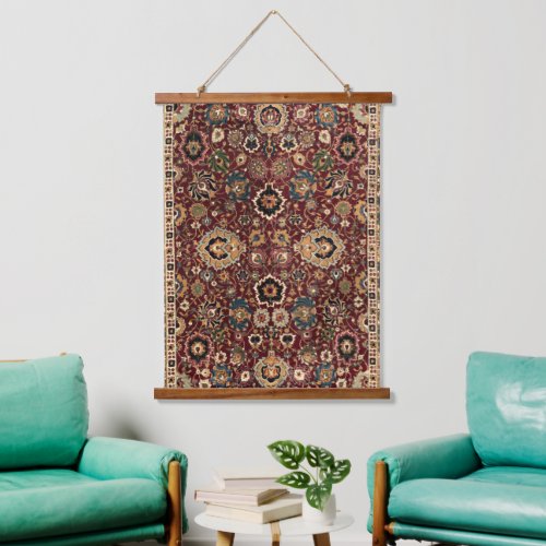 Antique Oriental Persian Herat Carpet Print Hanging Tapestry
