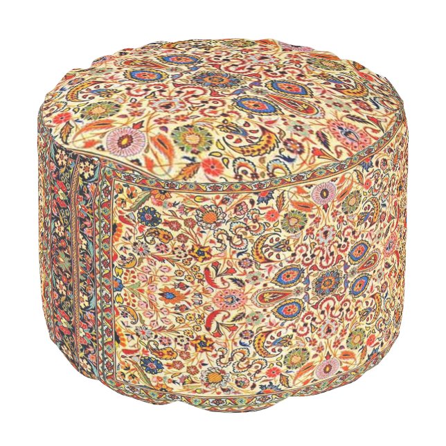 Antique Oriental  Persian Pattern Pouf (Angled Back)