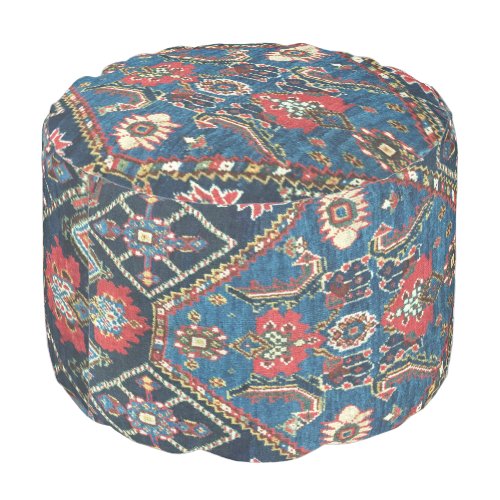 Antique Oriental  Persian Turkish Carpet Blue Pouf