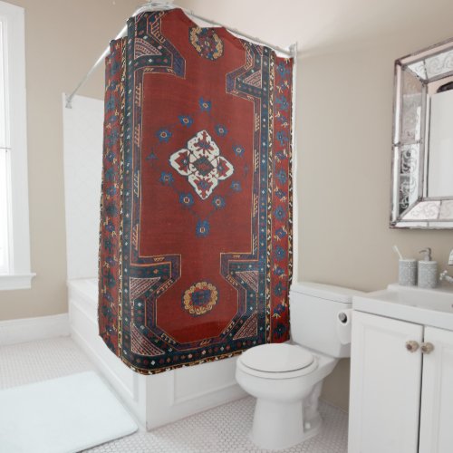 Antique Oriental Persian Turkish Carpet Shower Curtain
