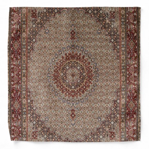 Antique Oriental Persian Turkish Rug Carpet Red Bandana