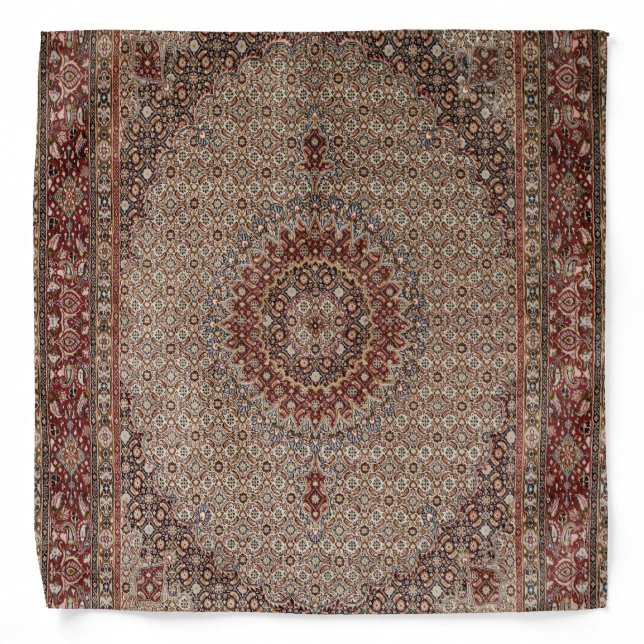Antique Oriental Persian Turkish Rug Carpet Red Bandana (Front)