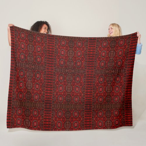 Antique Oriental rug design Fleece Blanket