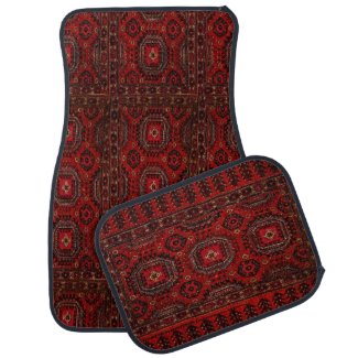 Antique Oriental rug design - grunge red