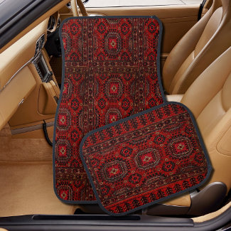 Antique Oriental rug design - grunge red