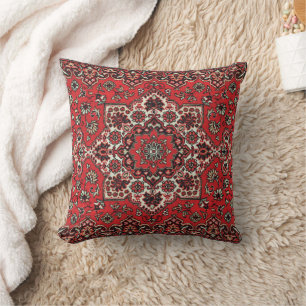 Antique Oriental rug  Printed Throw Pillow