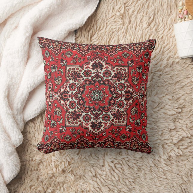 Antique Oriental rug  Printed Throw Pillow (Blanket)