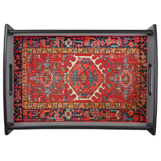 Antique Oriental Turkish or Persian Rug Print Serving Tray