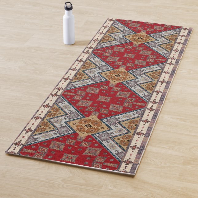 Antique Oriental Turkish Ottoman Kilim Rug Yoga Mat (In Situ)