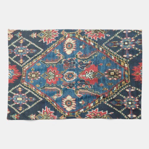 Antique Oriental Turkish Persian Blue Texture Kitchen Towel