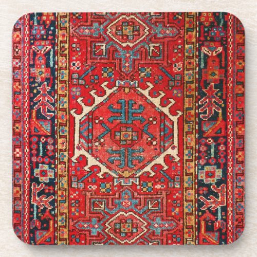 Antique Oriental Turkish Persian Carpet Beverage Coaster