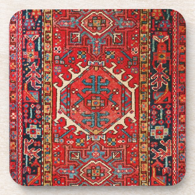 Antique Oriental Turkish Persian Carpet Beverage Coaster (Front)