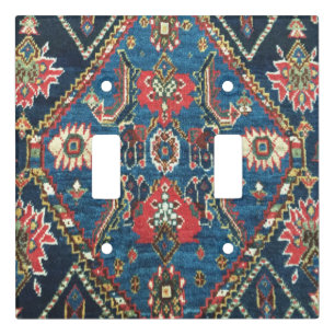 Antique Oriental Turkish Persian Carpet Blue Light Switch Cover