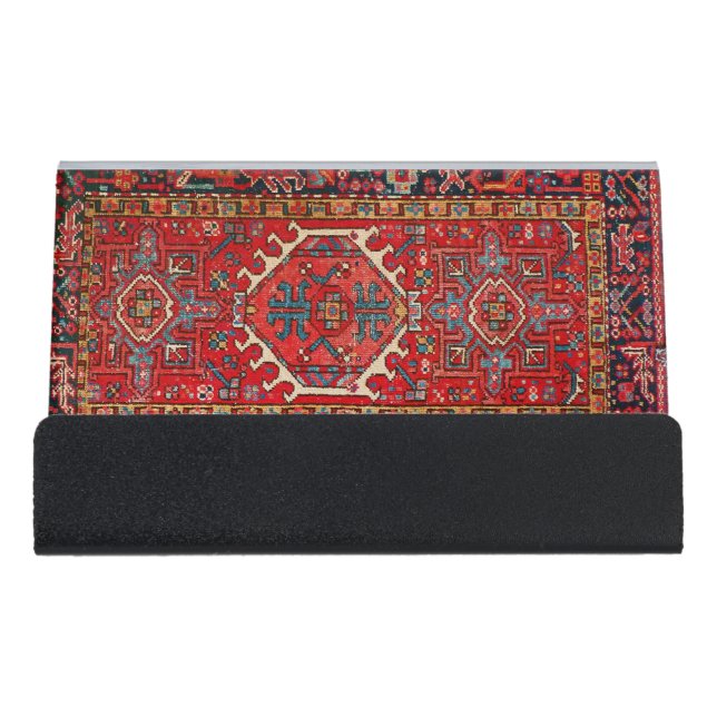 Antique Oriental Turkish Persian Carpet  Desk Business Card Holder (Front)
