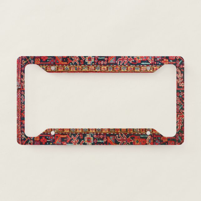 Antique Oriental Turkish Persian Carpet  License Plate Frame (Front)