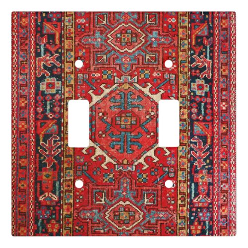 Antique Oriental Turkish Persian Carpet Red Light Switch Cover