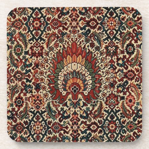 Antique Oriental Turkish Persian Carpet Rug Beverage Coaster