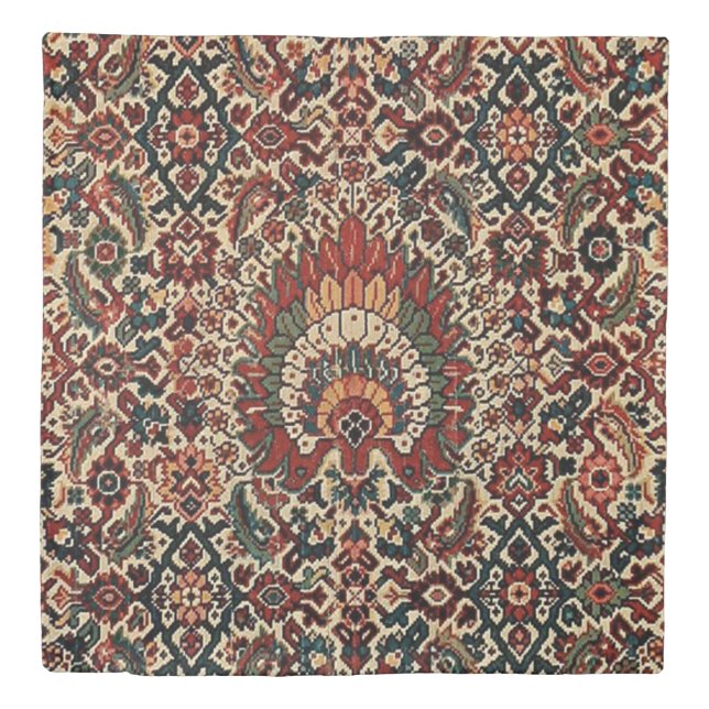 Antique Oriental Turkish Persian Carpet Rug Duvet Cover (Front)