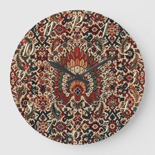 Antique Oriental Turkish Persian Carpet Rug Large Clock