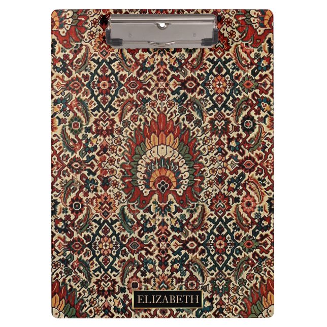 Antique Oriental Turkish Persian Carpet Rug Name Clipboard (Front)