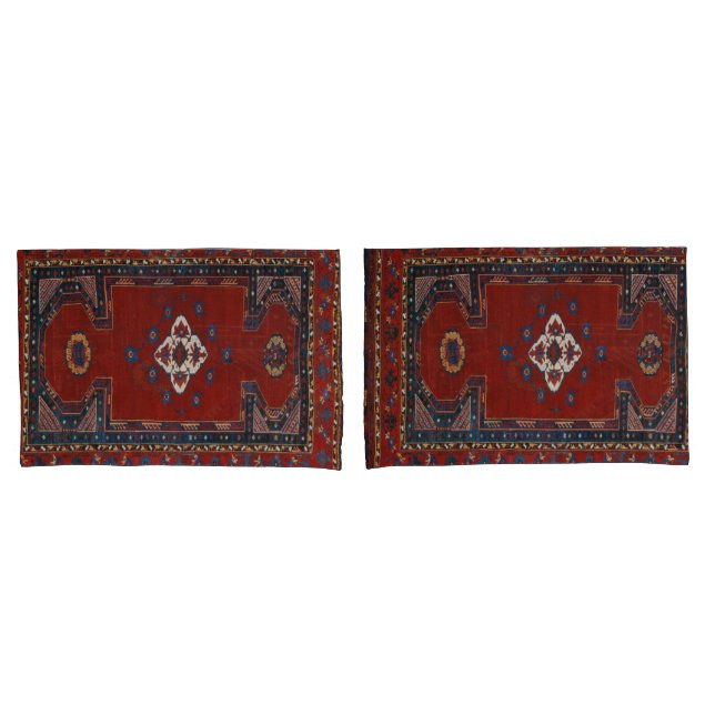 Antique Oriental Turkish Persian Carpet Rug Red Pillow Case (Front-Set)