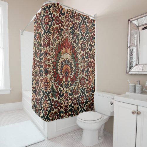 Antique Oriental Turkish Persian Carpet Rug Shower Curtain