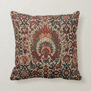 Antique Oriental Turkish Persian Carpet Rug Throw Pillow