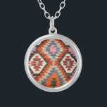 Antique Oriental Turkish Persian Carpet Silver Plated Necklace<br><div class="desc">Antique oriental pattern.</div>