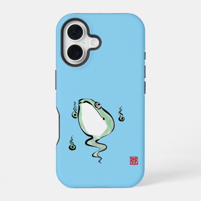 Antique Origin Story Grumpy Frog Japanese Toad Iphone Case (Back)