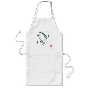 Antique Origin Story Grumpy Frog Japanese Toad Long Apron