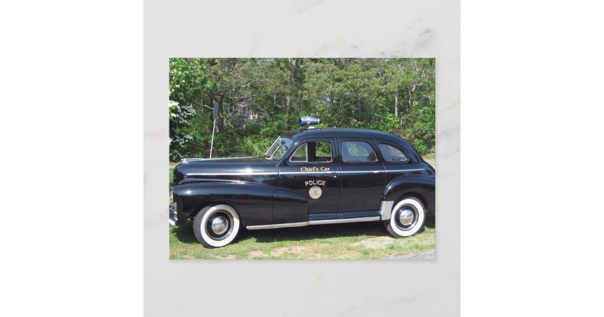 Antique Orleans, MA Police Chief's Car Postcard | Zazzle