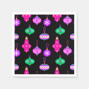 Antique Ornament Pattern in Pink, Teal and Black Napkins