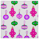 Antique Ornament Pattern in Pink, Violet and Teal Fabric